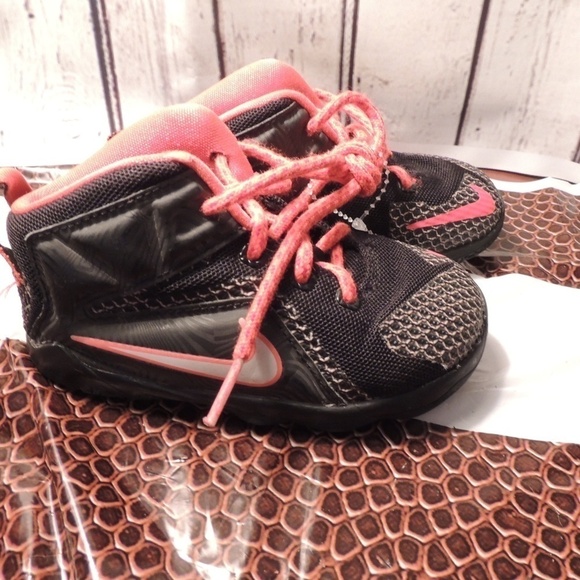 NIKE LEBRON XII 12 Baby Boy 👞 685185-302 black p3 - Picture 2 of 6